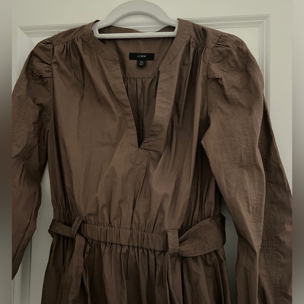 NWOT J. Crew Tie Waist V Neck Midi Dress - Picture 8 of 11